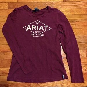 Ariat long sleeve logo T-shirt Cabernet small